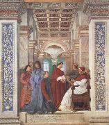 Melozzo da Forli, Pope Sixtus IV appoints Platina as Prefect of the Vatican Library (mk45)